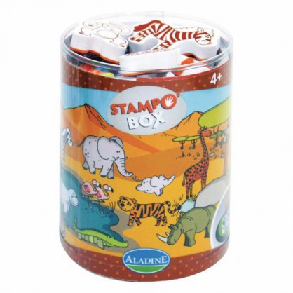 Stampo box la savane - kit creatif tampons et feutres