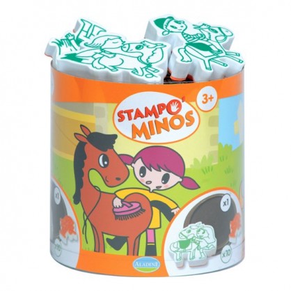 Stampo Minos Chevaux - 10 Tampons et 1 Encreur Geant